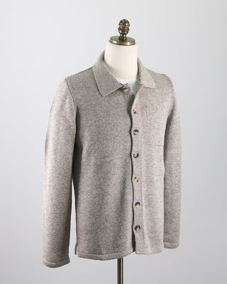 Inis Meain Classic Knit Shirt Jacket Taupe 