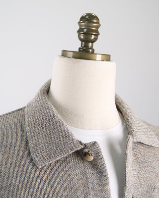 Inis Meain Classic Knit Shirt Jacket Taupe  10