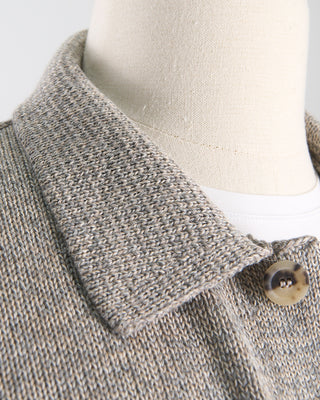 Inis Meain Classic Knit Shirt Jacket Taupe  8