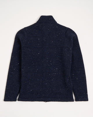 Inis Meain Wool Cashmere Lifeline Detailed Zip Jacket Sweater Navy 7 3006