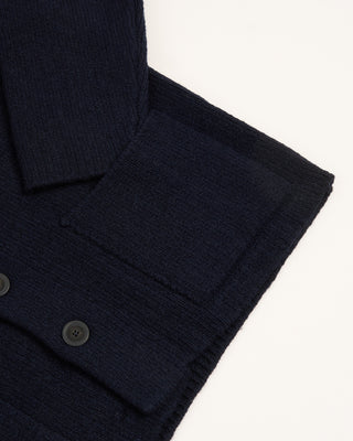 Inis Meain Wool Cashmere Classic Storm Sweater Jacket Navy 1 3110