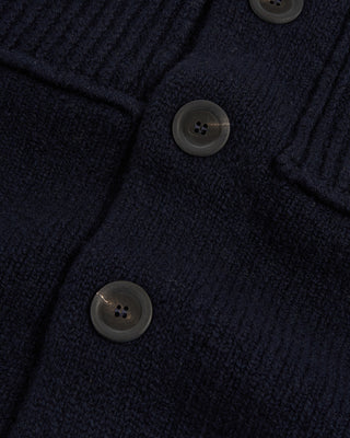 Inis Meain Wool Cashmere Classic Storm Sweater Jacket Navy 2 3111