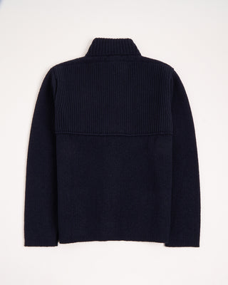 Inis Meain Wool Cashmere Classic Storm Sweater Jacket Navy 6 3114