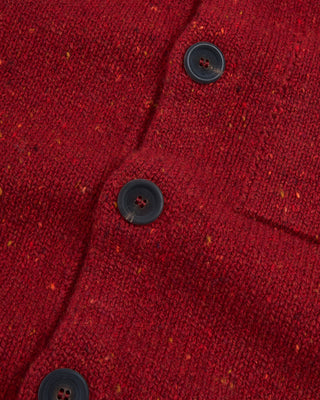 Inis Meain Wool Cashmere Shirt Collar Carpenters Jacket Sweater Red 4 3081