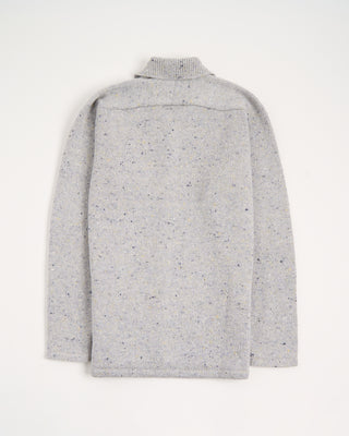 Inis Meain Wool Cashmere Shirt Collar Carpenters Jacket Sweater Silver 2