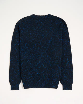Inis Meain Wool Cashmere Classic Light Weight Flat Stitch Crewneck Sweater Navy 4 3029