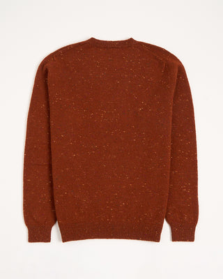 Inis Meain Wool Cashmere Classic Light Weight Flat Stitch Crewneck Sweater Rust 13 3033