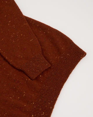 Inis Meain Wool Cashmere Classic Light Weight Flat Stitch Crewneck Sweater Rust 1 2939