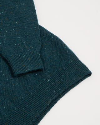 Inis Meain Wool Cashmere Classic Light Weight Flat Stitch Turtleneck Sweater Teal 1 2926