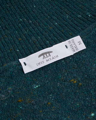 Inis Meain Wool Cashmere Classic Light Weight Flat Stitch Turtleneck Sweater Teal 3 2924