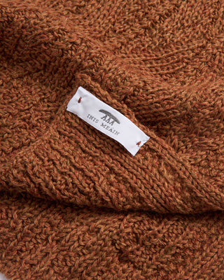Inis Meain Alpaca Silk Classic Aran Cable Scarf Rust 2 4513