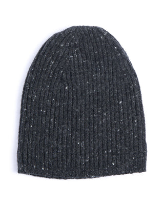 Inis Meain Classic Merino Wool Cashmere Fisherman Ribbed Hat Charcoal 3 4490
