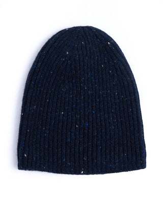 Inis Meain Classic Merino Wool Cashmere Fisherman Ribbed Hat Navy 2 4481