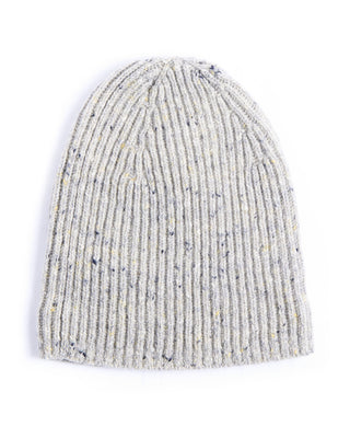 Inis Meain Classic Merino Wool Cashmere Fisherman Ribbed Hat Silver 1 4477