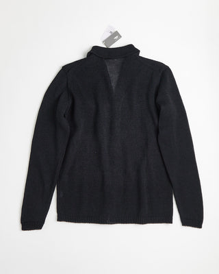Inis Meain Unwashed Linen Pub Jacket Cardigan Sweater Black  5