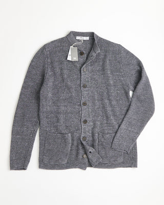 Inis Meain Linen Wallbuilder Jacket Sweater Heather Grey 0