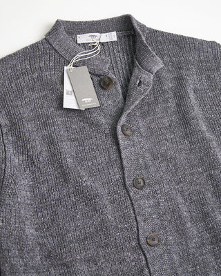 Inis Meain Linen Wallbuilder Jacket Sweater Heather Grey  1