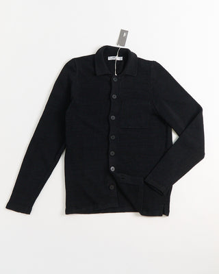 Inis Meain Linen Shirt Jacket Sweater Black 1