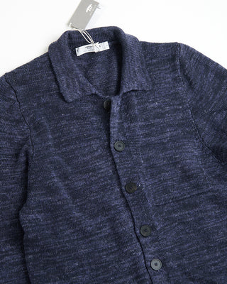 Inis Meain Linen Shirt Jacket Sweater Navy 0 1