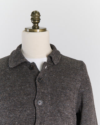 Inis Meain Signature 100% Washed Linen Charcoal Marl Shirt Jacket Charcoal 0 2