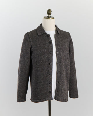 Inis Meain Signature 100% Washed Linen Charcoal Marl Shirt Jacket Charcoal 0 5