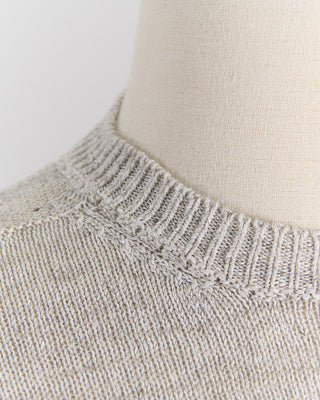 Inis Meain 100% Washed Linen Stretch Crewneck Grey 0 1