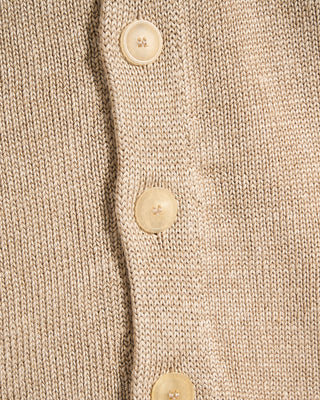 N42M Inis Meain 100% Washed Linen Classic Button Front Overshirt Sweater Natural 7 8061