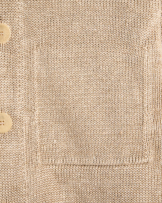 N42M Inis Meain 100% Washed Linen Classic Button Front Overshirt Sweater Natural 8 8060