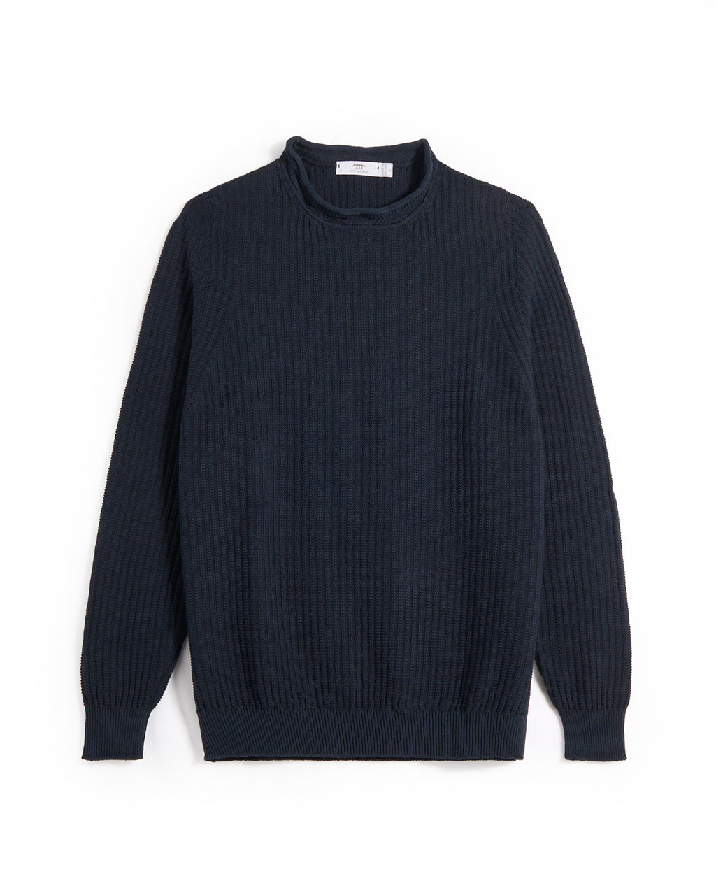 Inis Meáin Cotton-Linen Chevron Neck Moss Rib Crewneck Sweater ...