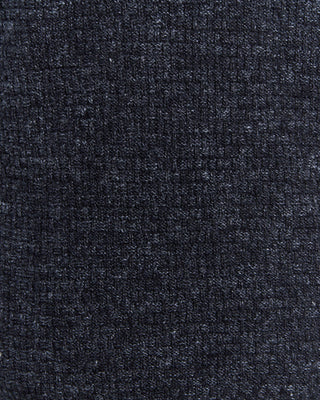 Inis Meain Cashmere  Linen Blend Half Basket Classic Crewneck Sweater Black 0 2