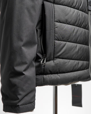 Bugatti Mid Weight Quilted Hoodie Puffer Jacket Black  5
