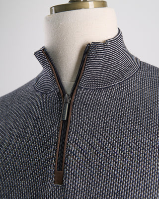 All Season Cotton Piqué Quarter Zip Sweater