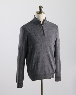 All Season Cotton Piqué Quarter Zip Sweater