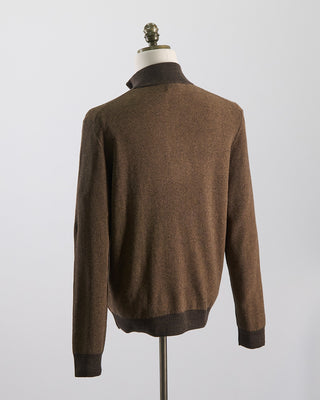 Bugatti All Season Cotton Pique Quarter Zip Sweater Tan 0 1