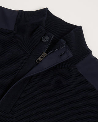Bugatti Honeycomb Jersey Quarter Zip Sweater Navy 2 2855