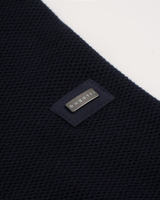 Bugatti Honeycomb Jersey Quarter Zip Sweater Navy 3 2856