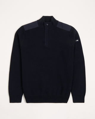 Bugatti Honeycomb Jersey Quarter Zip Sweater Navy 98 2878