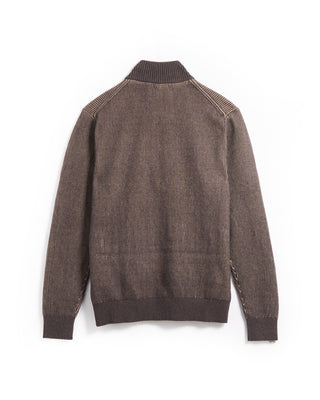 Bugatti Ribbed 2 Tone Full Zip Sweater Tan  Brown 6 6174