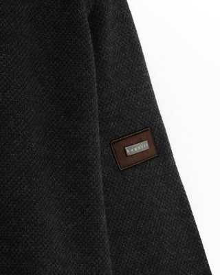 Bugatti Jacquard Jersey Sporty Quarter Zip Sweater Charcoal 8 4797