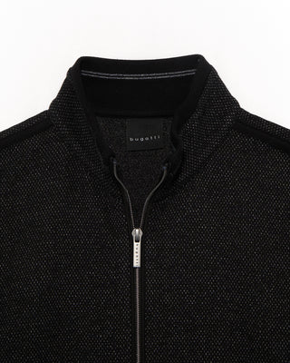 Bugatti Sporty Cotton Jersey Full Zip Sweater Jacket Black 11 4814