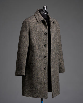 Bugatti Herringbone Wool Car Coat Dark Grey 6625