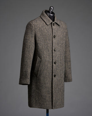 Bugatti Herringbone Wool Car Coat Dark Grey 6627