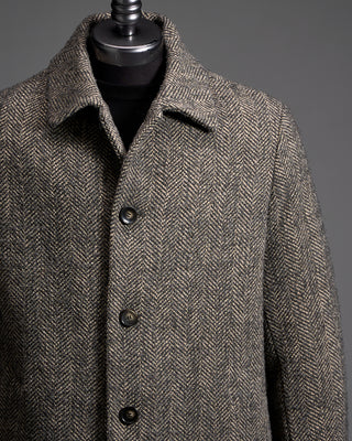 Bugatti Herringbone Wool Car Coat Dark Grey 6628