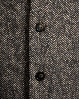 Bugatti Herringbone Wool Car Coat Dark Grey 6629