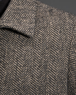 Bugatti Herringbone Wool Car Coat Dark Grey 6630