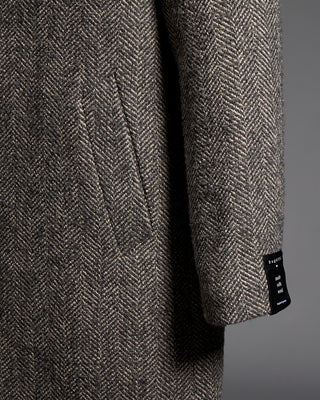 Bugatti Herringbone Wool Car Coat Dark Grey 6631