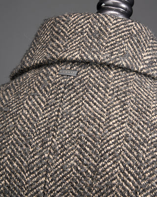 Bugatti Herringbone Wool Car Coat Dark Grey 6633