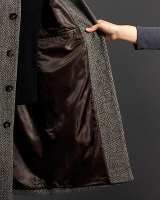 Bugatti Herringbone Wool Car Coat Dark Grey 6634