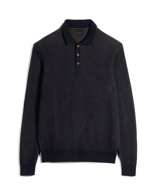 Bugatti Knit Polo Sweater Navy 4215