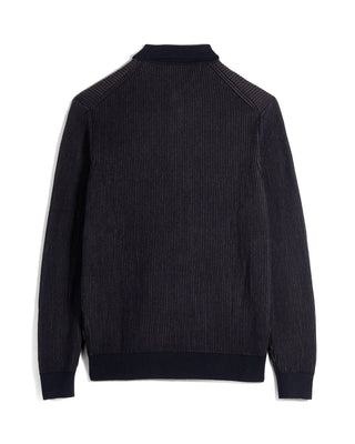 Bugatti Knit Polo Sweater Navy 4219
